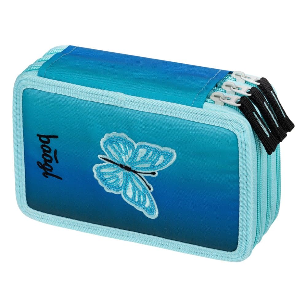BAAGL Školní penál třípatrový Butterfly GRS - náhled 1