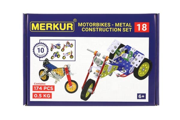 Stavebnice Merkur 018 Motocykly 10 modelů 174 ks - náhled 2