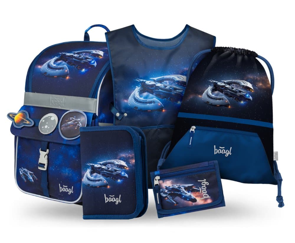 BAAGL SET 5 Zippy Vesmírná Loď: aktovka, penál, sáček, zástěra, peněženka - náhled 1