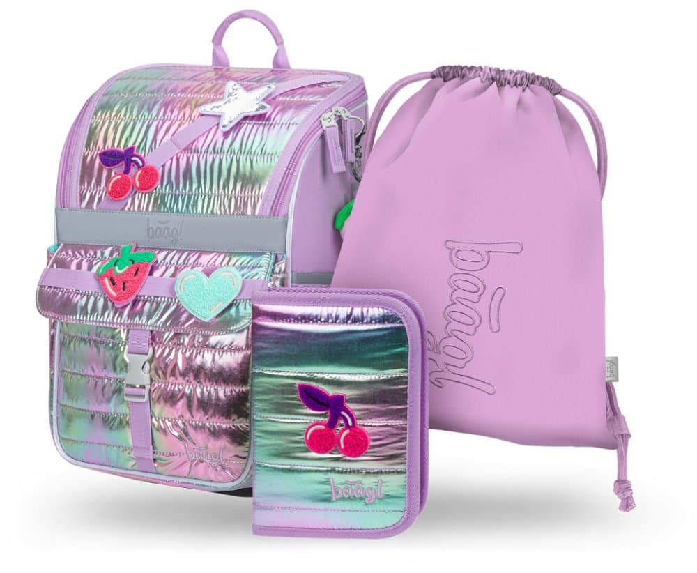 Baagl Školní set Zippy Lavender – aktovka, penál, sáček - náhled 1