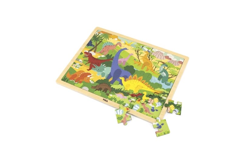 Dřevěné puzzle 48 dílků - dinosauři Viga - náhled 2
