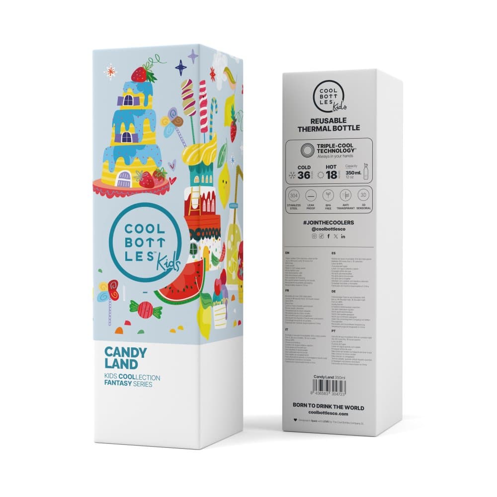 Dětská nerezová termolahev COOL BOTTLES Candy Land třívrstvá 350ml 3D - náhled 4