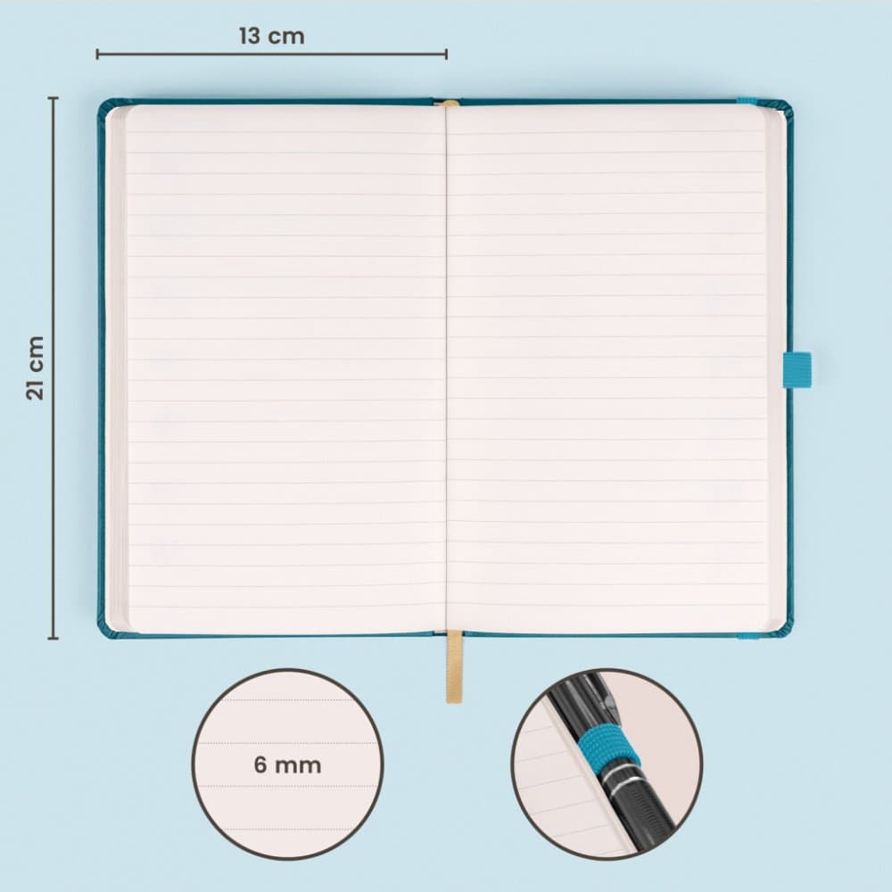 Notes Tyrkysový, linkovaný, 13 × 21 cm - náhled 2