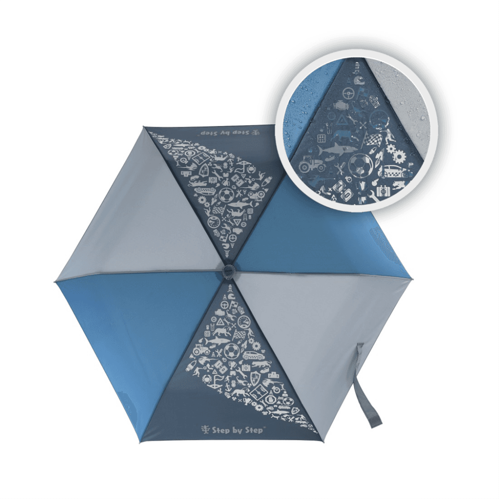 Dětský skládací deštník s magickým efektem, Blue - náhled 2