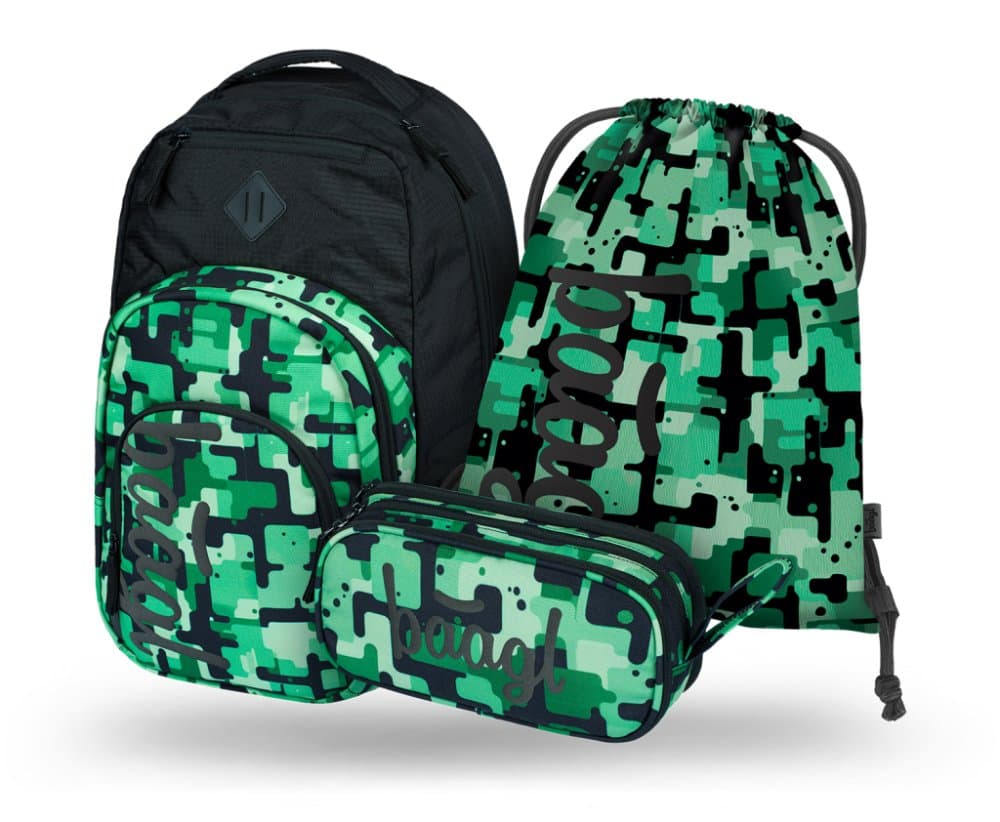 BAAGL 3 SET Coolmate Green: batoh, penál, sáček - náhled 1