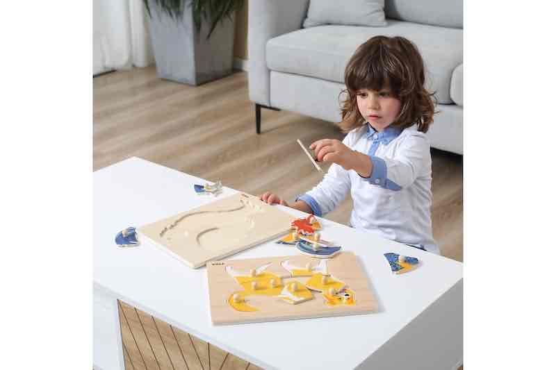 Dřevěná montessori vkládačka - kohout Viga - náhled 5