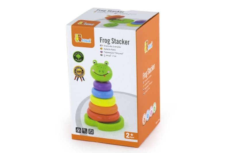 Dřevěná pyramida žabka Viga - náhled 3