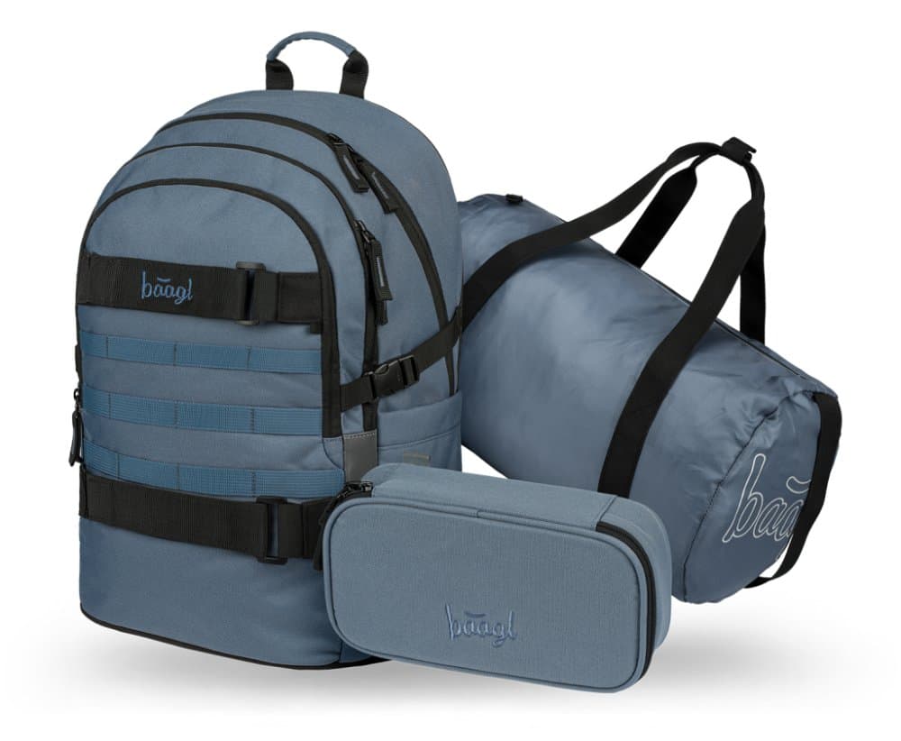 BAAGL SET 3 Skate Dust Blue: batoh, penál, sportovní taška - náhled 1