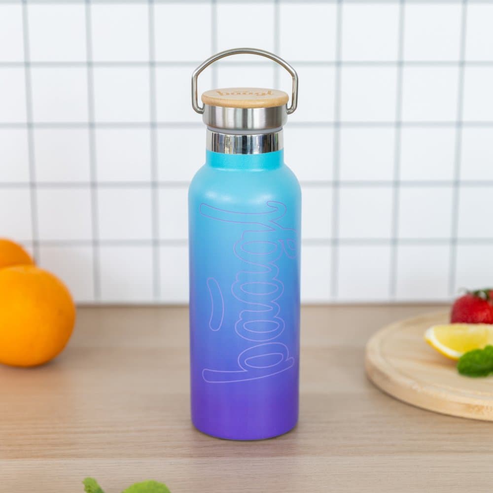 BAAGL Termoláhev s bambusovým víčkem Gradient modro-fialová, 500 ml - náhled 5