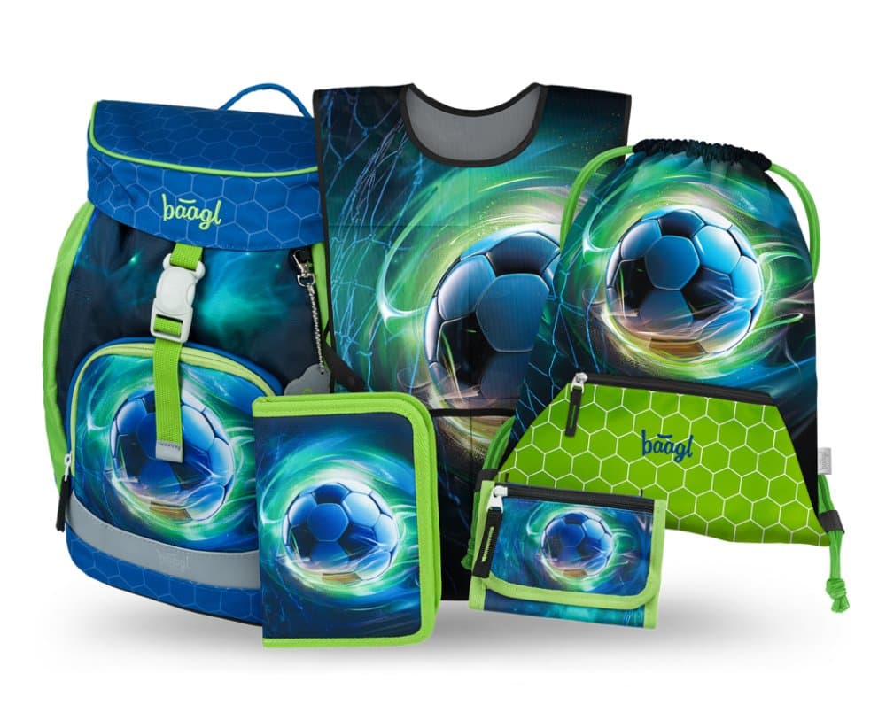 BAAGL SET 5 Airy Fotbal Míč: batoh, penál, sáček, zástěra, peněženka - náhled 1