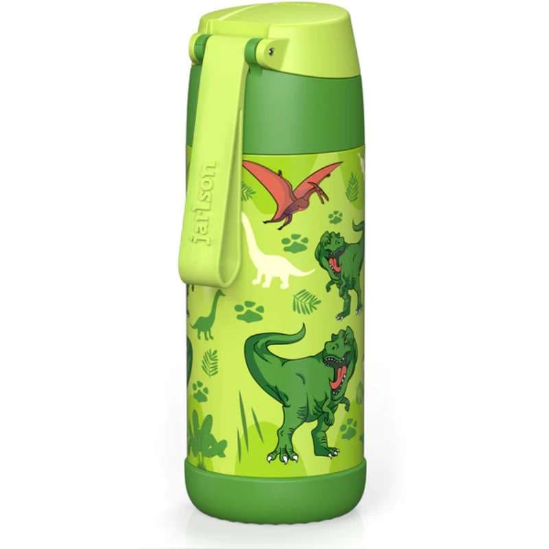 Dětská nerezová termoláhev s brčkem JARLSON CHARLI Dinosaurus 350 ml - náhled 2