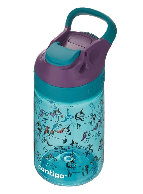 Dětská láhev na pití CONTIGO Autoseal Jessie 420 ml - azurová s jednorožci - náhled 3