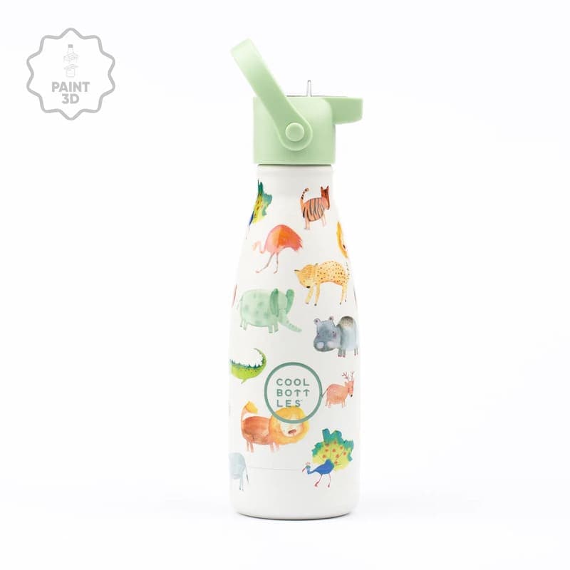 Dětská nerezová termolahev COOL BOTTLES Kids African Safari třívrstvá 260ml 3D - náhled 2