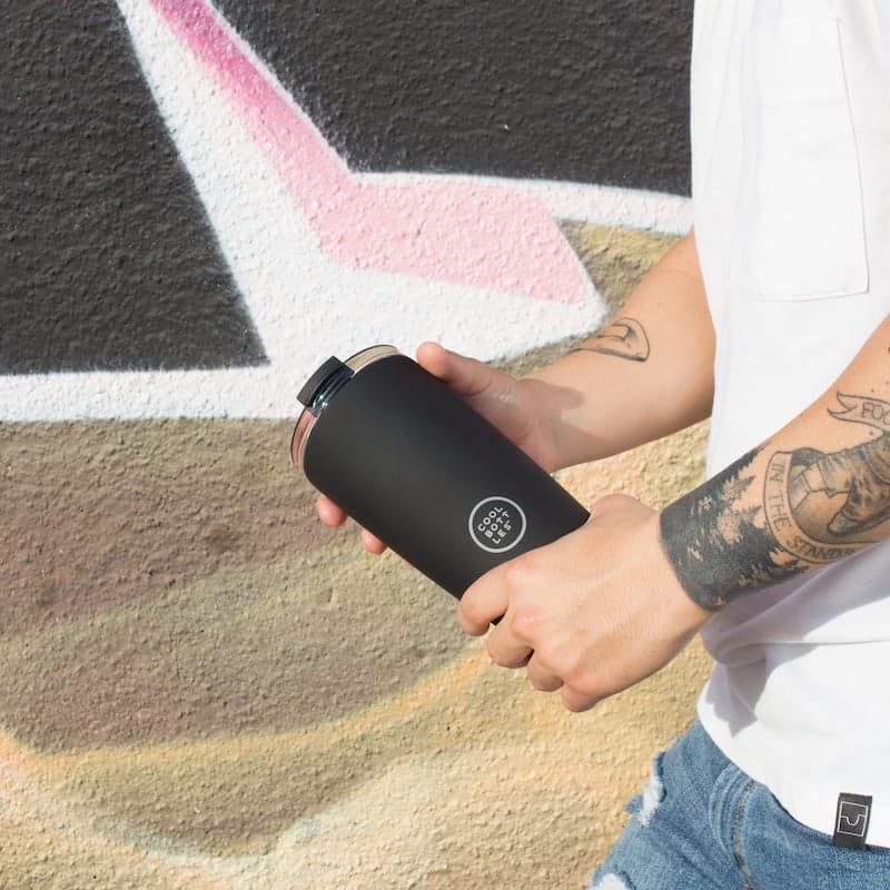 Nerezový termohrnek COOL BOTTLES Mono Black třívrstvý 330ml - náhled 5