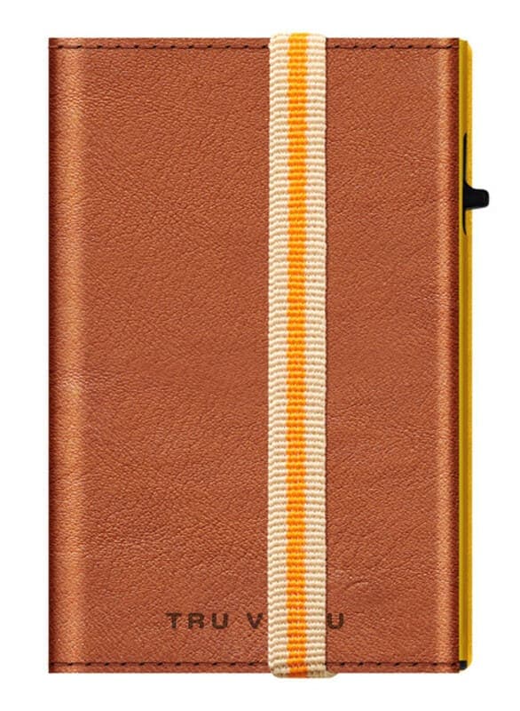 Kožená peněženka Tru Virtu CLICK & SLIDE Strap Edge - Caramba brown Sahara/Gold