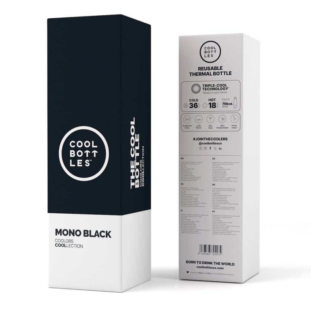 Nerezová termolahev COOL BOTTLES Mono Black třívrstvá 750 ml - náhled 4