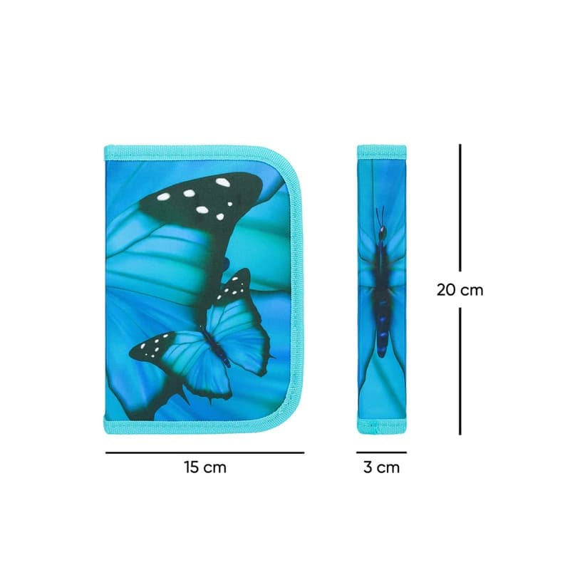 BAAGL Školní penál klasik dvě chlopně Butterfly - náhled 5
