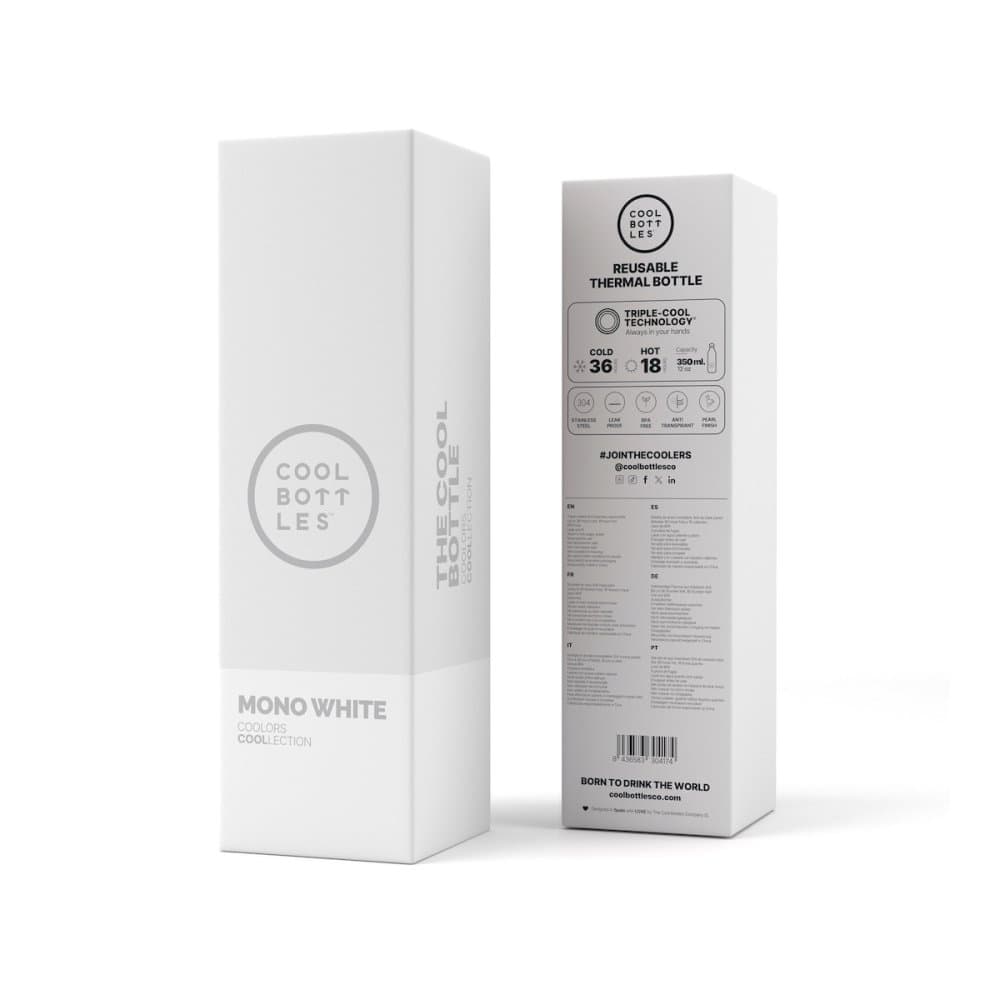 Nerezová termolahev COOL BOTTLES Mono White třívrstvá 350 ml - náhled 4