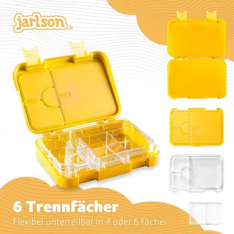 Box na svačinu JARLSON TONI Žlutý - 6 přihrádek - náhled 2