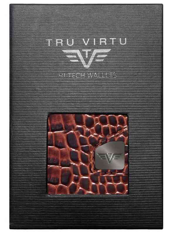 Kožená peněženka TRU VIRTU CLICK & SLIDE - Croco Brown - náhled 3