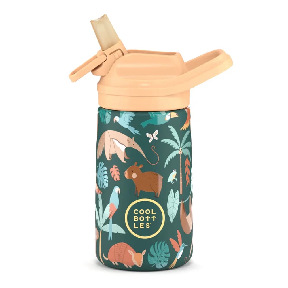 Dětská nerezová termoláhev COOL BOTTLES Kiddie Rainforest Refuge 350 ml 3D