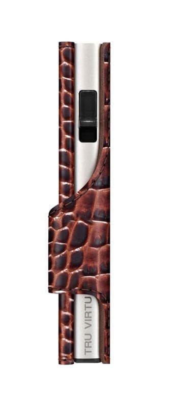 Kožená peněženka TRU VIRTU CLICK & SLIDE - Croco Brown - náhled 3