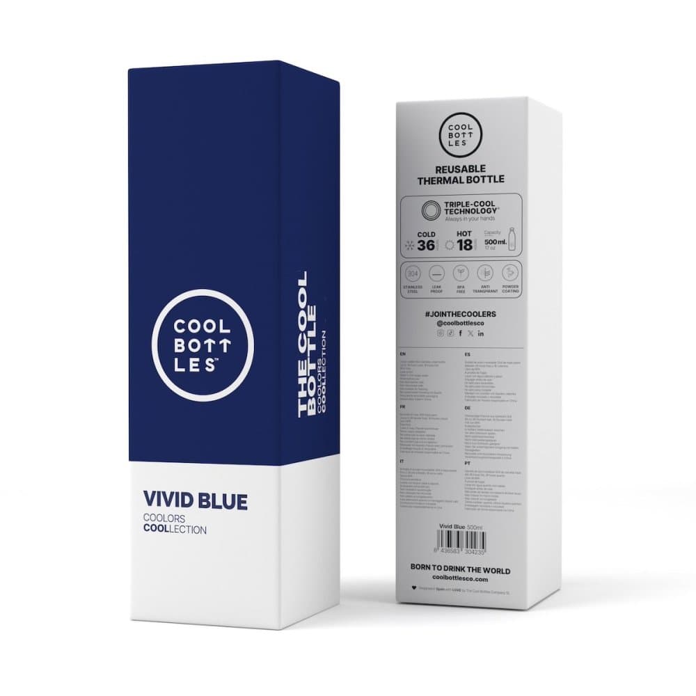 Nerezová termolahev COOL BOTTLES Vivid Blue třívrstvá 500ml NEW - náhled 4