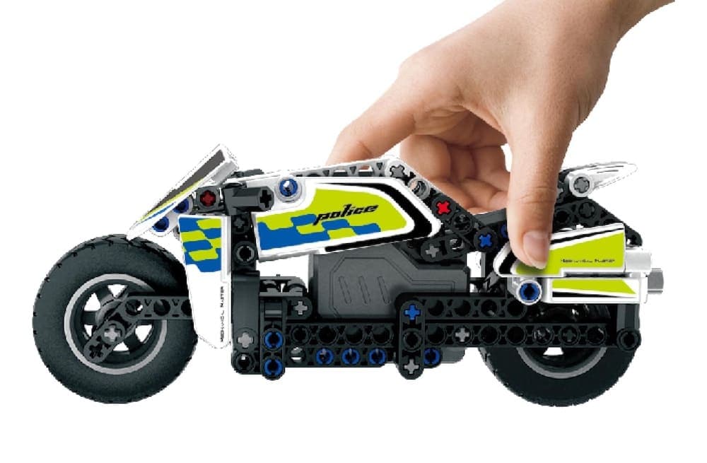 Stavebnice iM.MASTER policejní motorka na zpětné natažení plast 193 dílků - náhled 3
