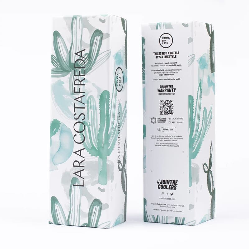 Nerezová termolahev COOL BOTTLES XClusive! Watercolor Cactus třívrstvá 500ml - náhled 5