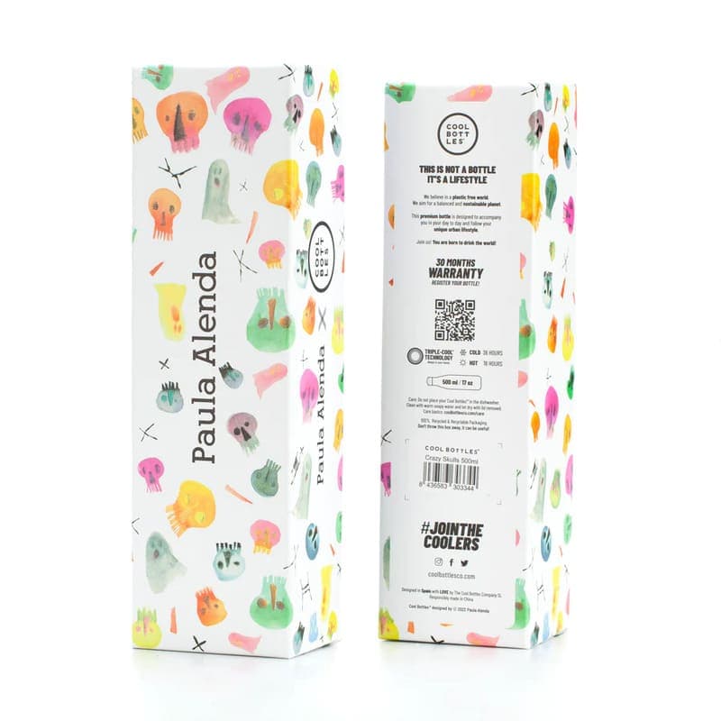 Dětská nerezová termolahev COOL BOTTLES Kids Crazy skulls třívrstvá 260ml - náhled 5