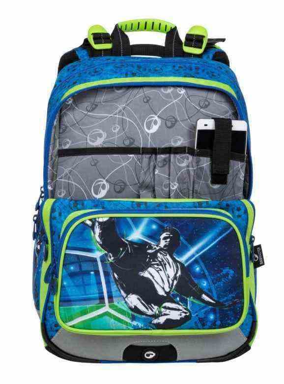 Školní batoh BAGMASTER GEN 20 B BLUE/GREEN/BLACK - fotbalista - náhled 5