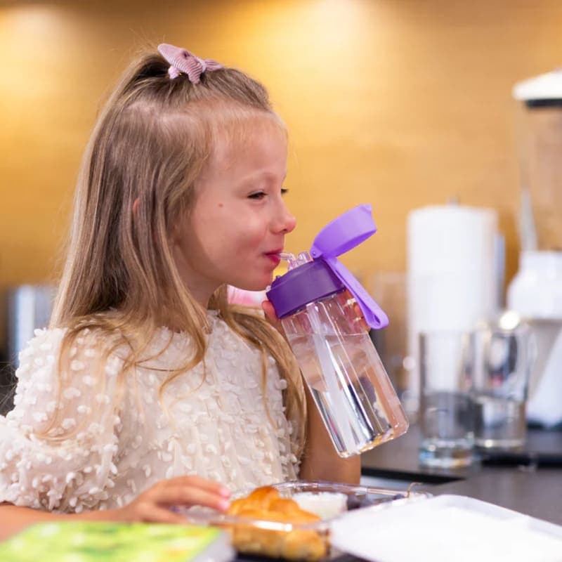 Dětská tritanová láhev na pití s brčkem JARLSON EMI Fialová 500 ml - náhled 4
