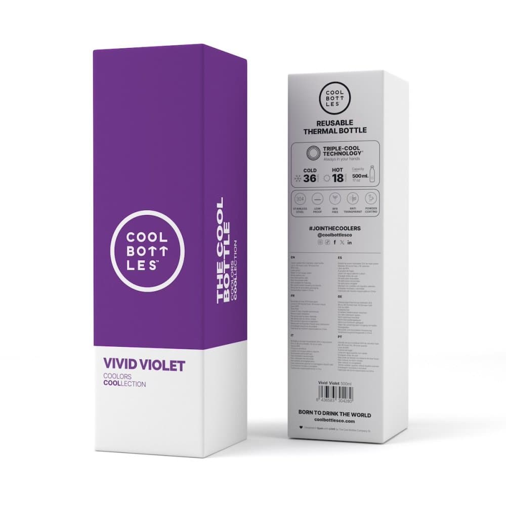 Nerezová termolahev COOL BOTTLES Vivid Violet třívrstvá 500ml NEW - náhled 4