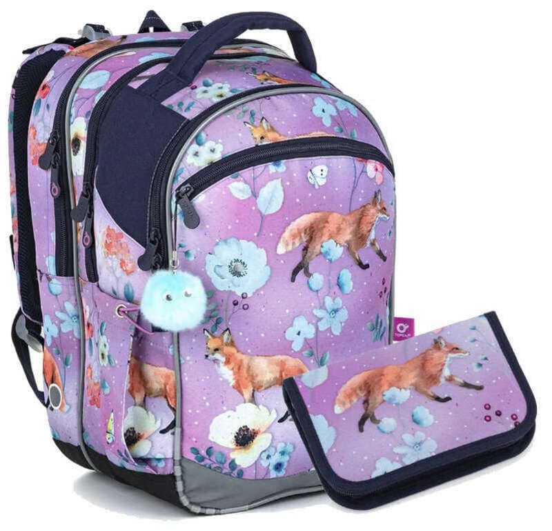 Topgal Školní batoh s liškami COCO 22006
