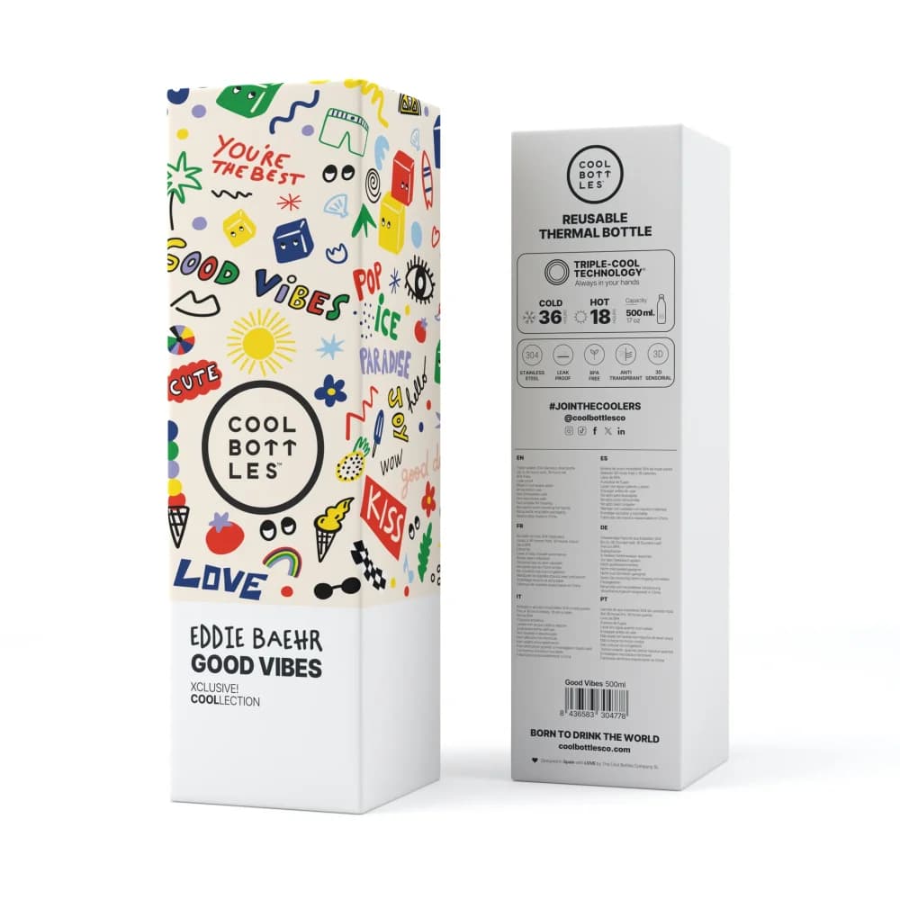 Nerezová termolahev Cool Bottles Xclusive! Good Vibes třívrstvá 500 ml - náhled 3