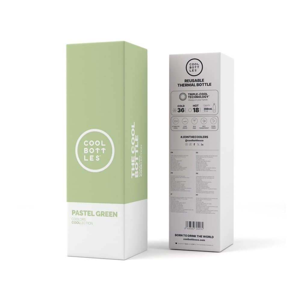 Nerezová termolahev COOL BOTTLES Pastel Green třívrstvá 350 ml - náhled 4