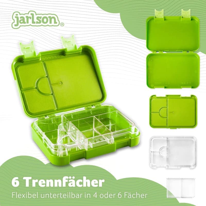 Box na svačinu JARLSON TONI Zelený - 6 přihrádek - náhled 2