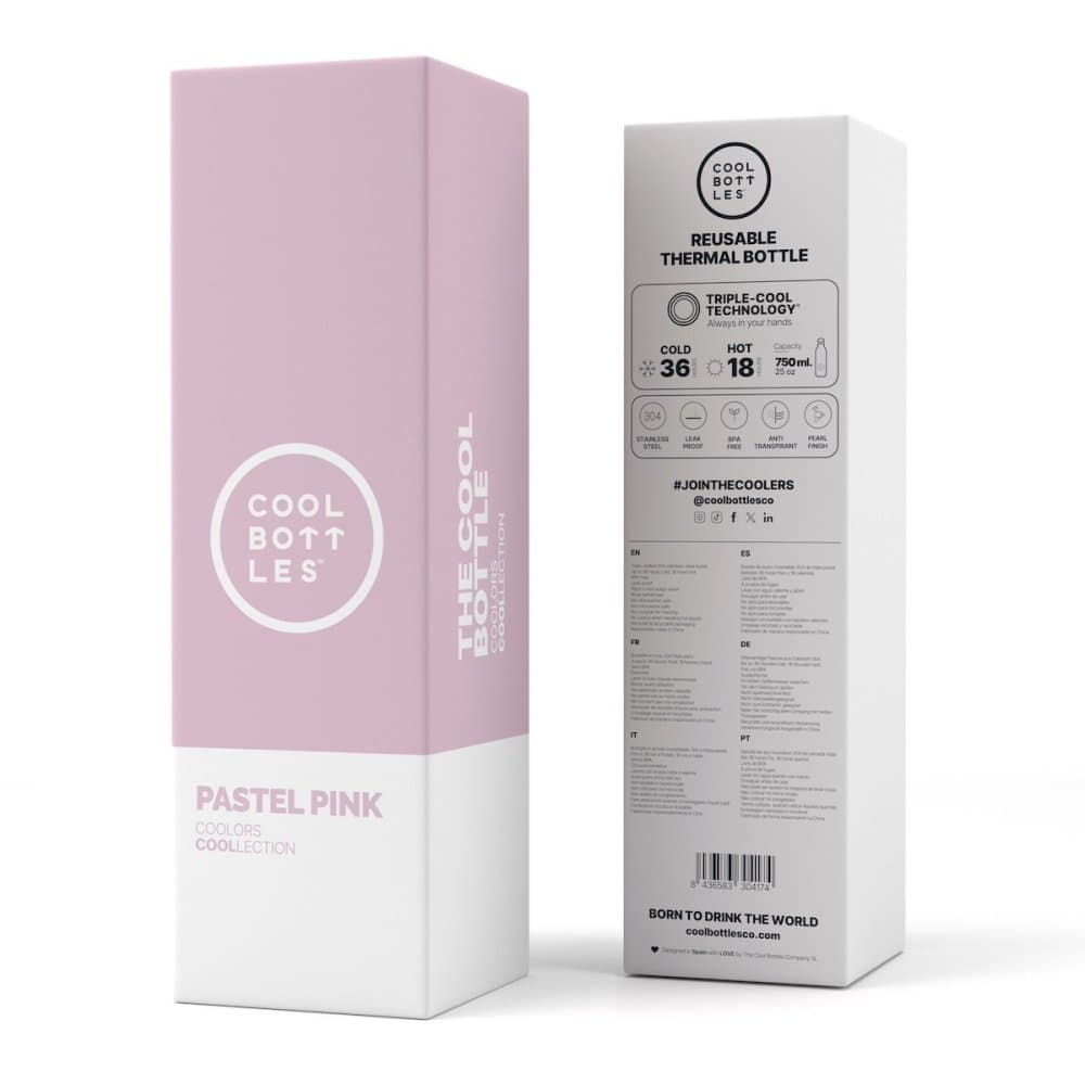 Nerezová termolahev COOL BOTTLES Pastel Pink třívrstvá 750 ml - náhled 4