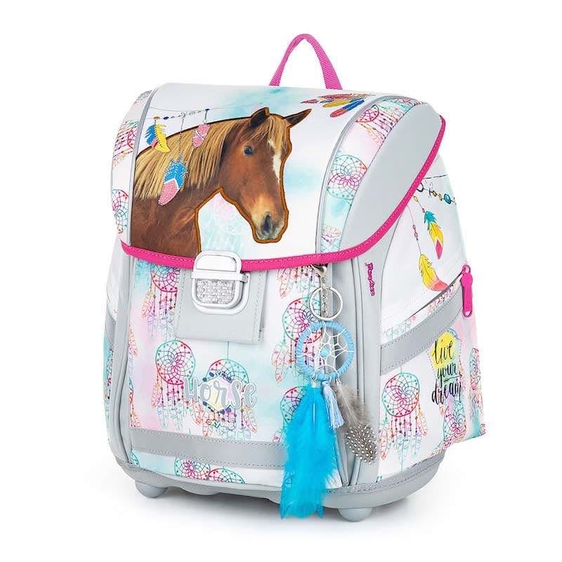 Oxybag Školní aktovka PREMIUM LIGHT Kůň Romantic pírka