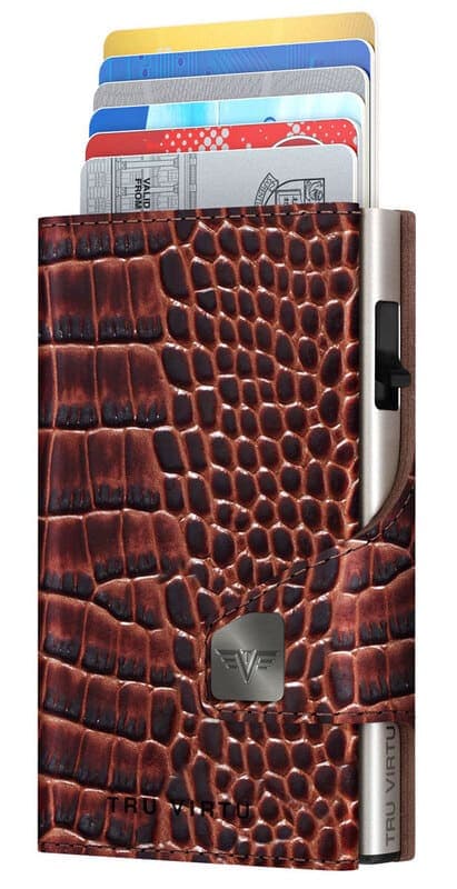 Kožená peněženka TRU VIRTU CLICK & SLIDE - Croco Brown - náhled 2