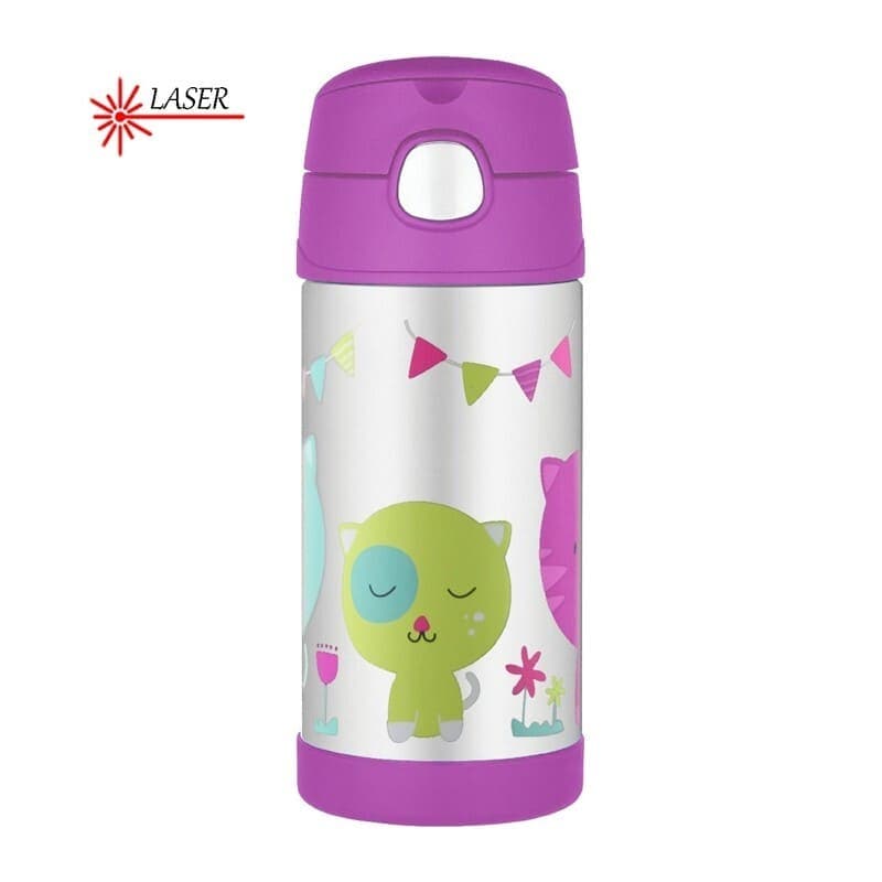 Thermos Funtainer dětská termoska s brčkem 355 ml - kočka