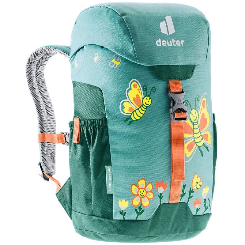 Dětský batoh Deuter Schmusebär tmavě zelený motýl