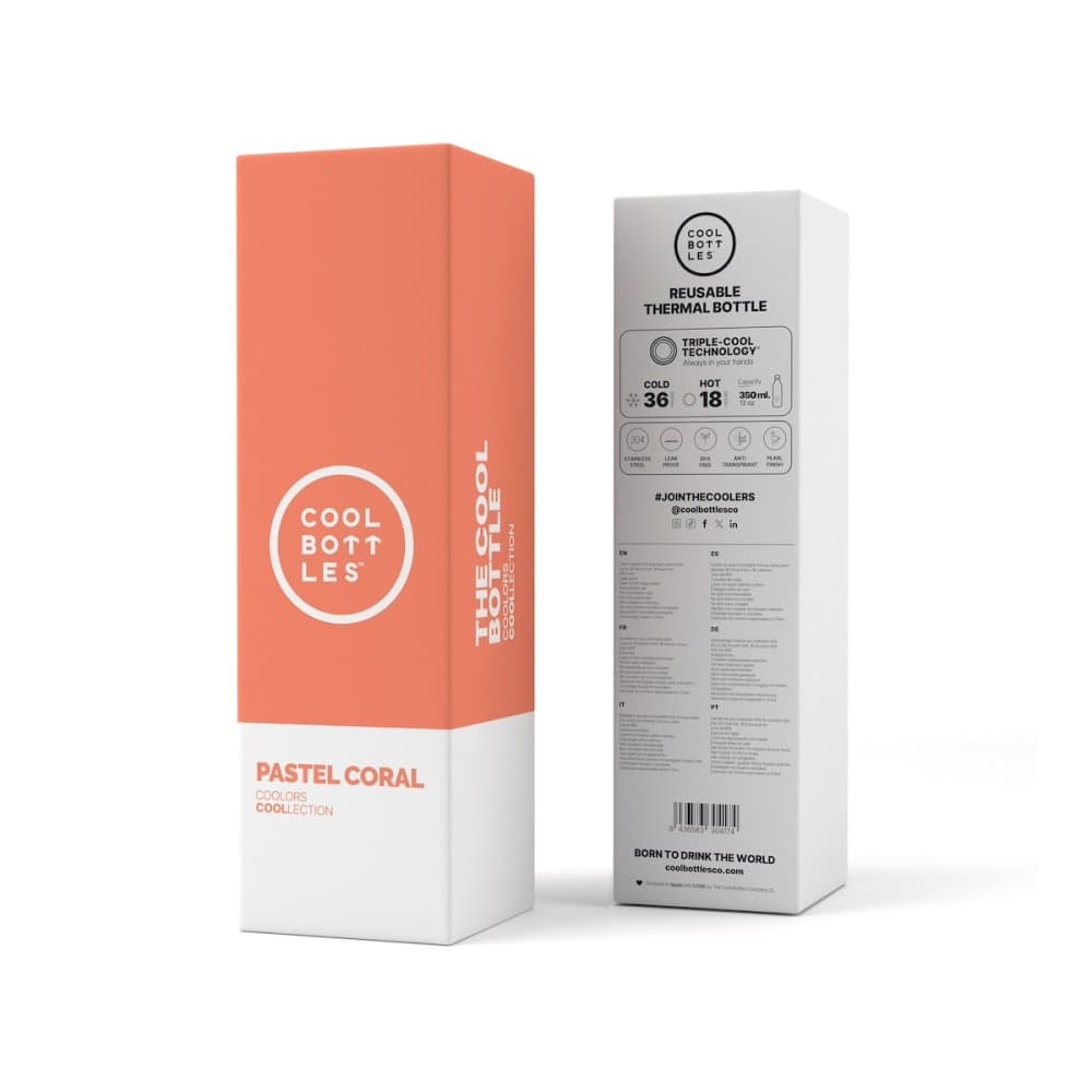 Nerezová termolahev COOL BOTTLES Pastel Coral třívrstvá 350 ml - náhled 4