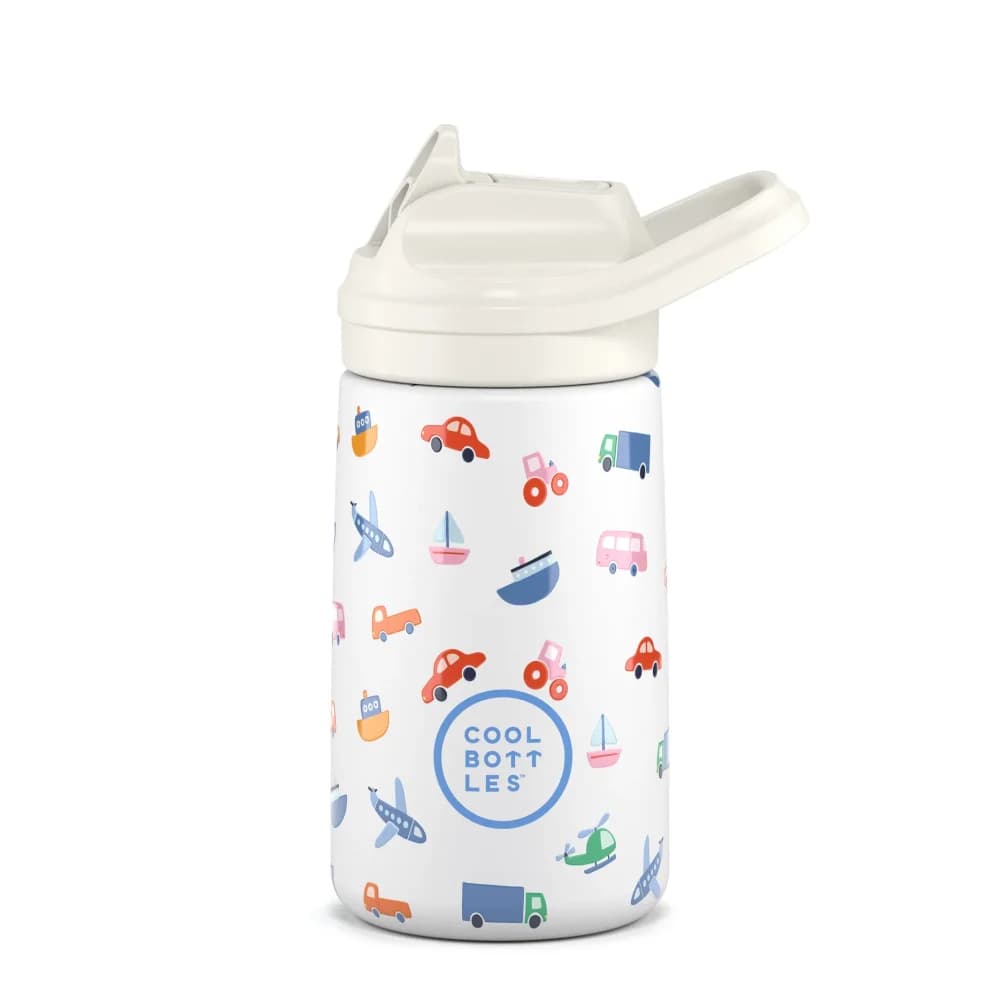 Dětská nerezová termoláhev COOL BOTTLES Kiddie Little Wheels 350 ml 3D - náhled 3