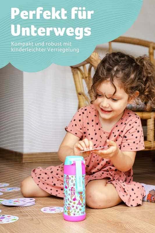 Dětská nerezová termoláhev na pití JARLSON MALI Mořská panna 350 ml - náhled 5