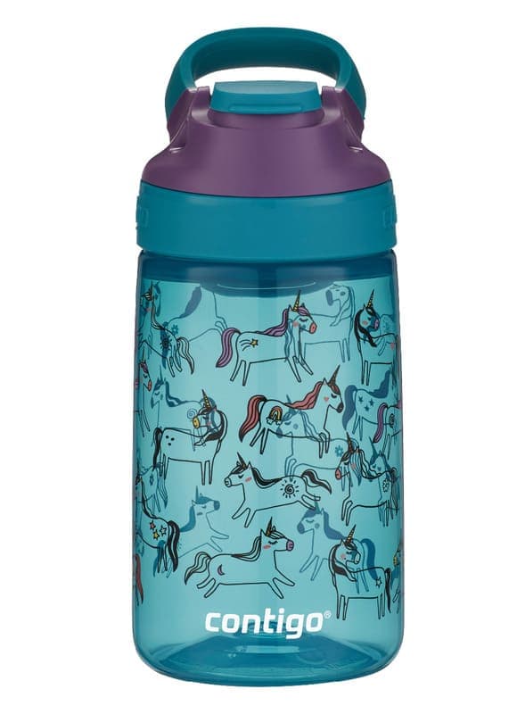 Dětská láhev na pití CONTIGO Autoseal Jessie 420 ml - azurová s jednorožci - náhled 2
