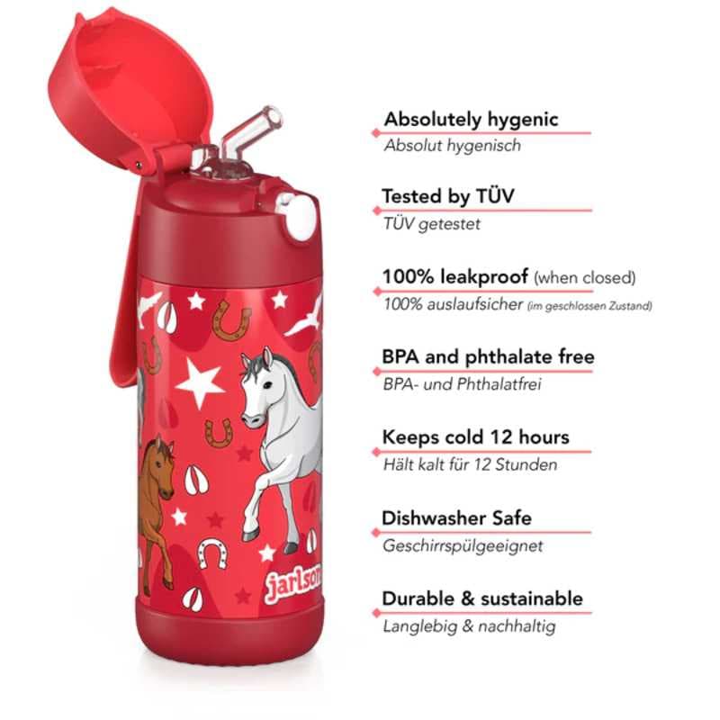 Dětská nerezová termoláhev s brčkem JARLSON CHARLI Kůň 350 ml - náhled 3