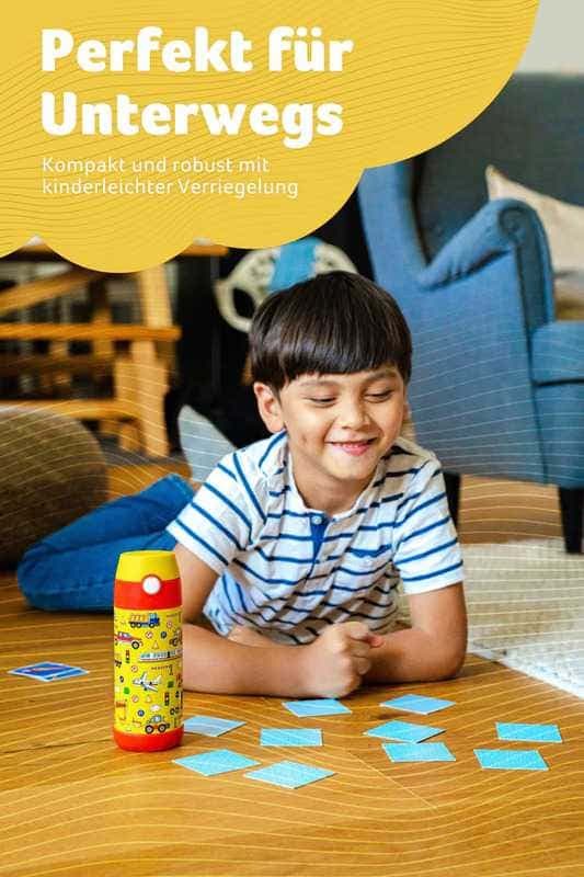 Dětská nerezová termoláhev na pití JARLSON MALI Dopravní prostředky 350 ml - náhled 4