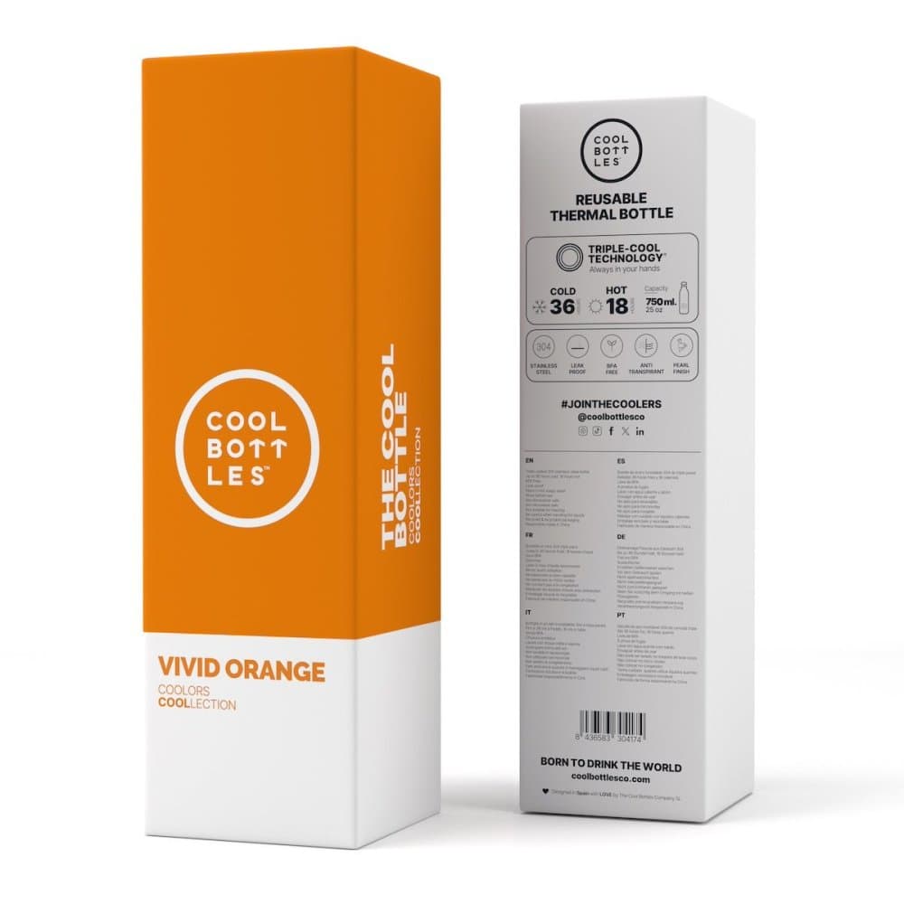 Nerezová termolahev COOL BOTTLES Vivid Orange třívrstvá 750 ml - náhled 4