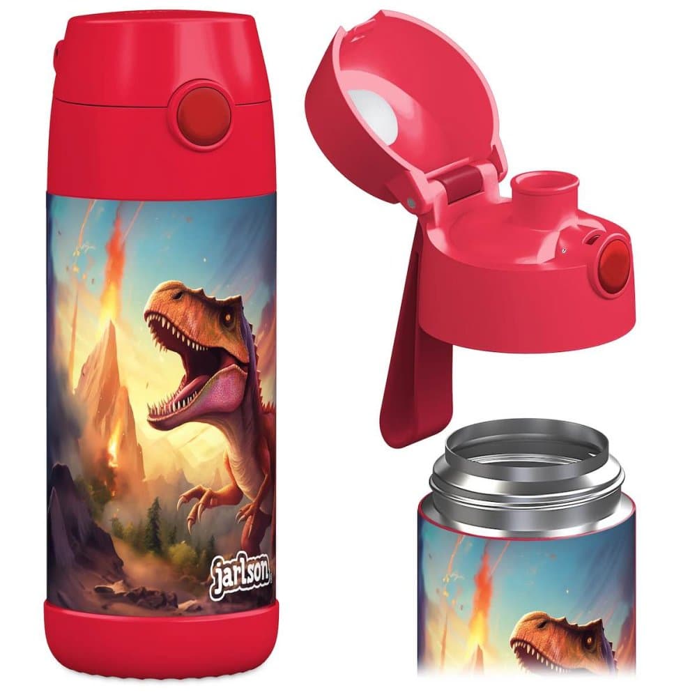 Dětská nerezová termoláhev na pití JARLSON MALI Dinosaurus 350 ml
